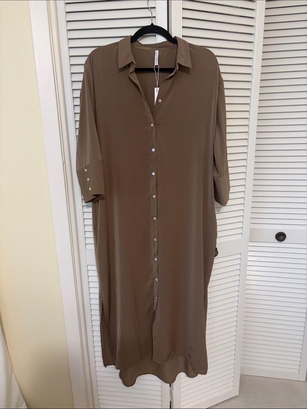 Women’s Brown Button-Front Shirt Dress